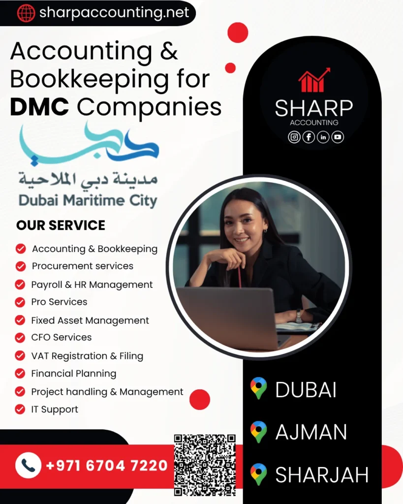 Accounting, Bookkeeping, CFO & Back-Office Support for Dubai Maritime City (DMC) Companies